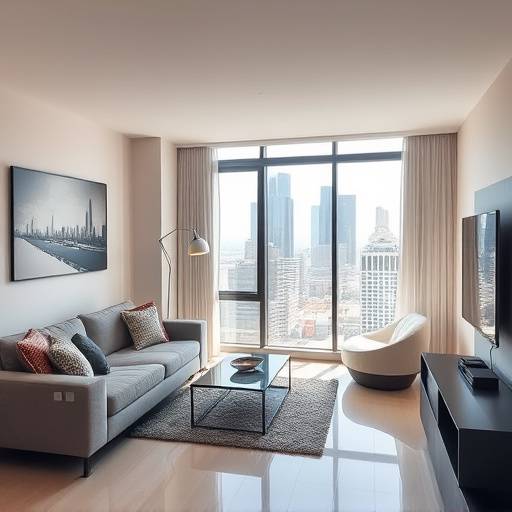 Modern apartment in Sandton with a city view