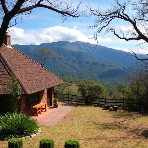 Rustic cottage in the Drakensberg mountains with scenic views